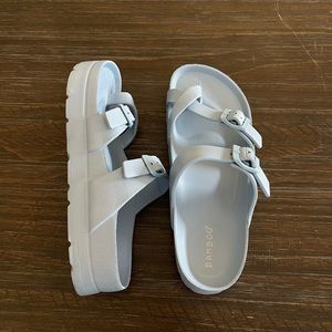 Bamboo Light blue Sandals Slight Platform